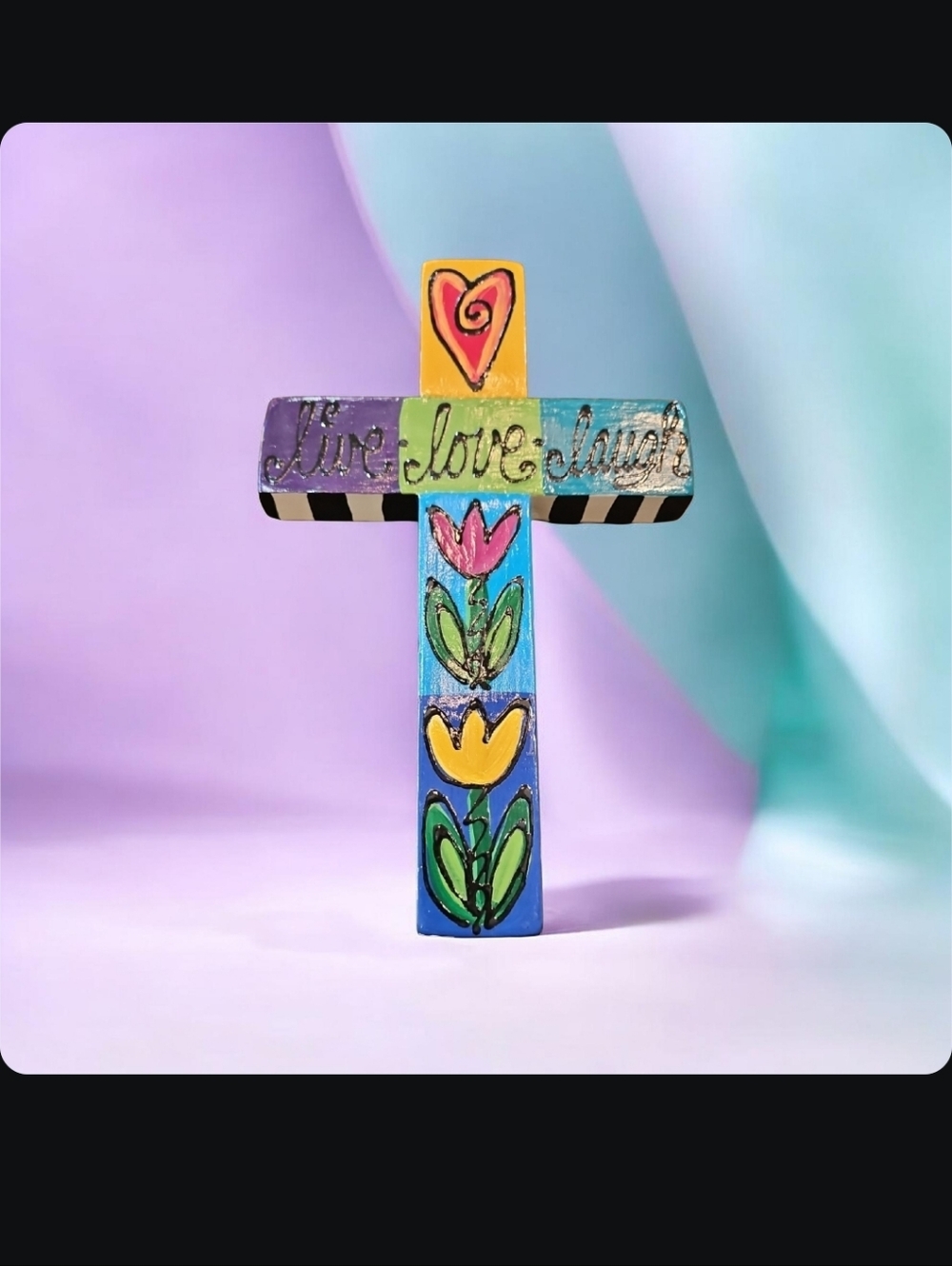 Live Love‎ Laugh Painted Cross